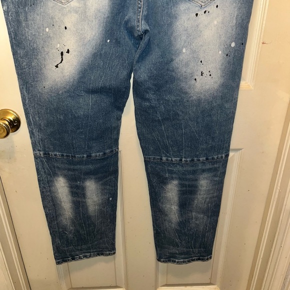 RED APE MCMXXXIII Distressed Paint Splattered Denim Jeans. Waist 46. Inseam 31.5 - Picture 6 of 9
